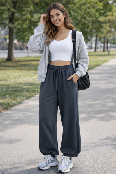 Erdem 42 beden Füme pacası lastikli boy 102 cm eşofman altı