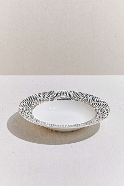 Paşabahçe Kahve Link Porselen Çukur Tabak Krem Kahve