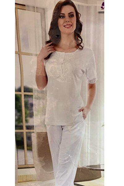 Şahnur Lace Detailed Short Sleeve Women's Pajama Set