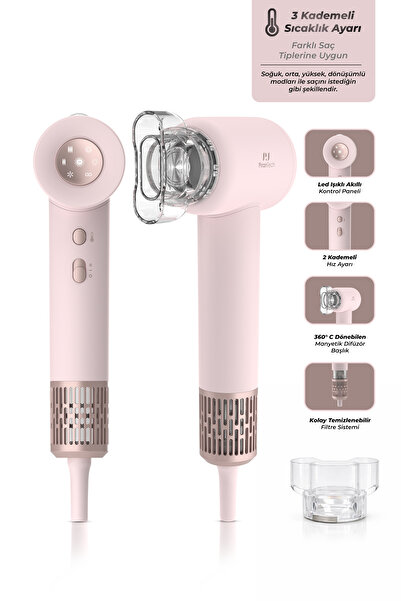 PiranTech Ks-202 Professional Hair Dryer Blow Dryer with Led Light 4 Temperat...