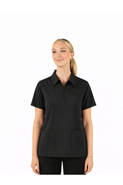 LITTE Uniformă chirurgicală unisex din Lycra pentru medici și asistente, neag...