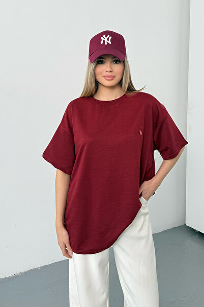 GİYSA Γυναικείο T-Shirt με λαιμόκοψη ποδηλάτου και αξεσουάρ Ladybug 2Ιπ, Βουρ...