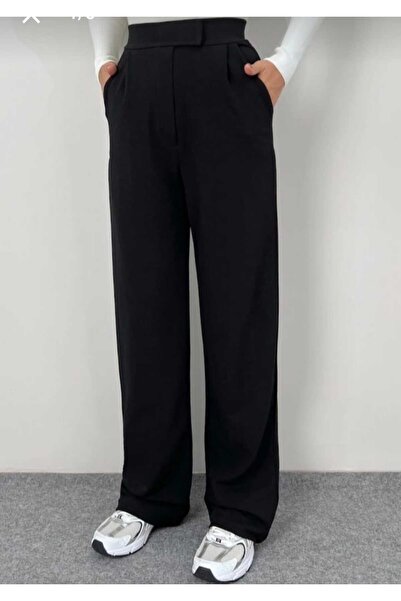 ECK MODA Women's Full Lycra Stretchy Crepe Fabric Palazzo Trousers with Velcr...