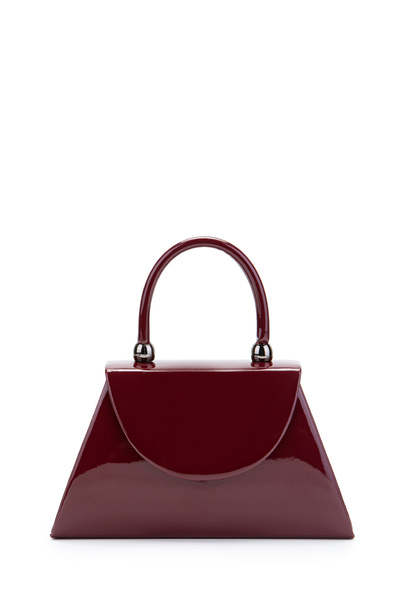 minebag Ασύμμετρη σχεδίαση Sasha τσάντα χειρός από λουστρίνι μπορντό