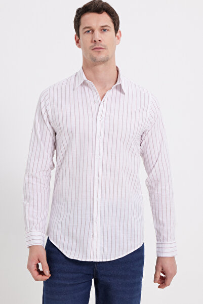 Tudors Ανδρικό πουκάμισο με μακριά μανίκια, στενή εφαρμογή και λεπτή γραμμή, ...