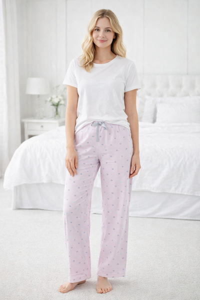 Remsa Mayo Women's Viscose Fabric Combed Cotton Single Pajama Bottom 11 Pink02