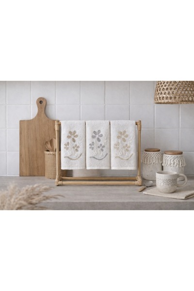 Bella Home Prosop de bucătărie din catifea franceză, pachet de 3 |   30x50 cm...