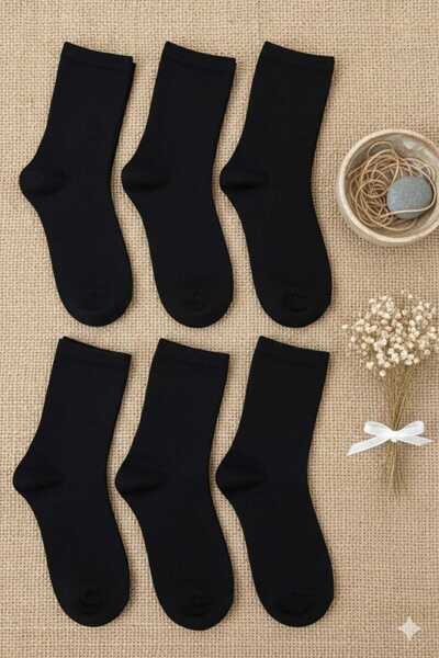 Moonrise Socks Sock Socks Plain 6 Pairs Black Seamless