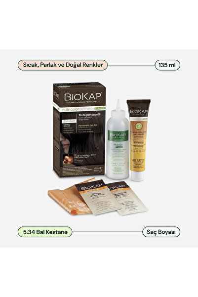 BioKap Nutricolor Delicato Rapid Saç Boyası 135 ml | 5.34 Bal Kestane