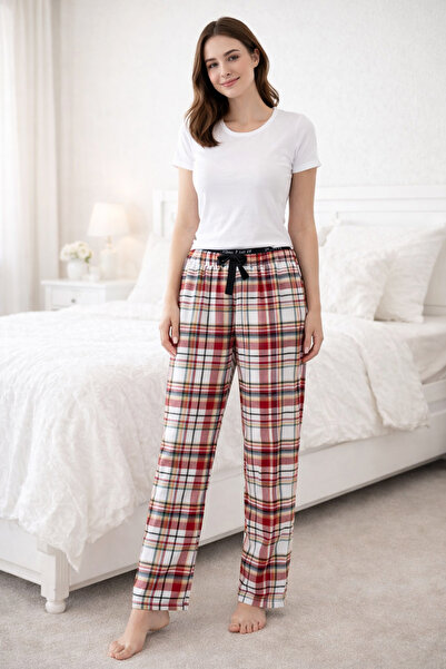 Remsa Mayo Women's Viscose Fabric Combed Cotton Single Pajama Bottom 18 Red