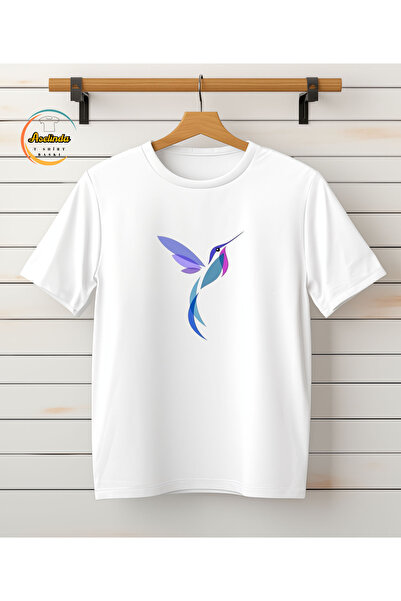 ASELİNDA Μπλουζάκι από βαμβάκι με στρογγυλή λαιμόκοψη και στάμπα Blue Bird