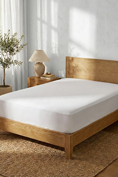 İyi Geceler Türkiye Double Cotton Fitted Sheet White 160X200