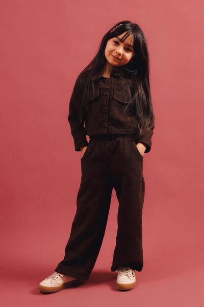 Perendi Jachetă cu nasturi și pantaloni pentru fete, set din 2 piese – Combin...