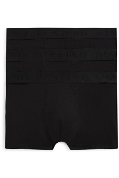 Tommy Hilfiger 3P سروال بوكسر رجالي من القطن باللون الأسود