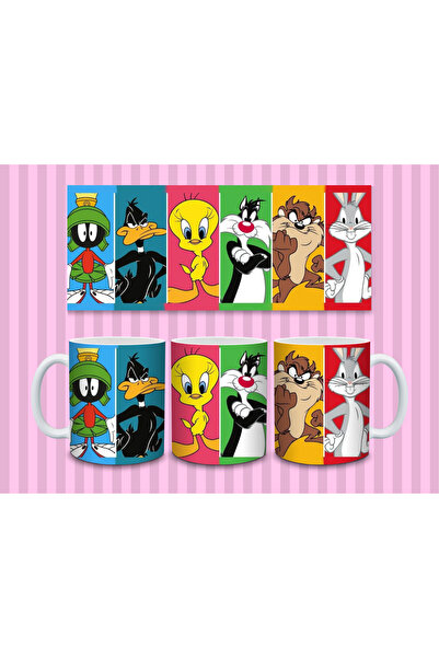 Evion كوب شخصيات لوني تونز مع مجسمات متعددة 330 مل |   تصميم خاص