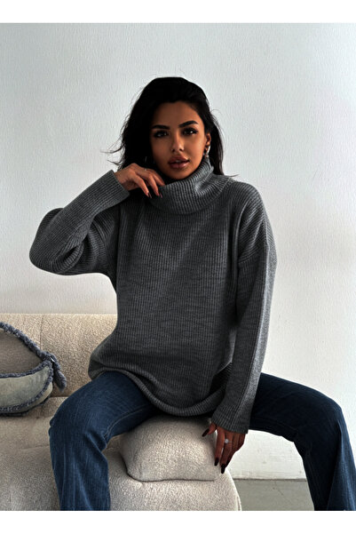 Balıkçı Yaka Yumoş Oversize Kazak