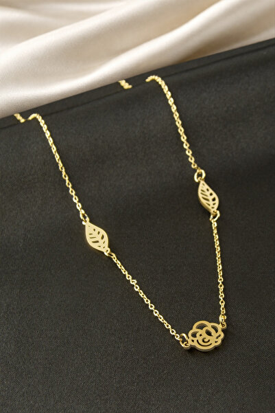 Bijuteri Net Rose Petal Steel Necklace