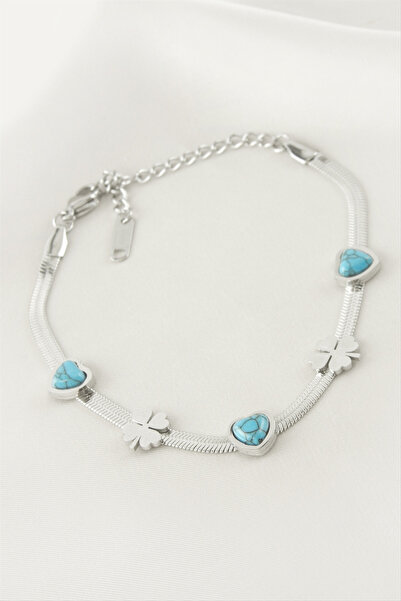 OSENSE سوار من الفولاذ الإيطالي على شكل قلب من كاردي كلوفر