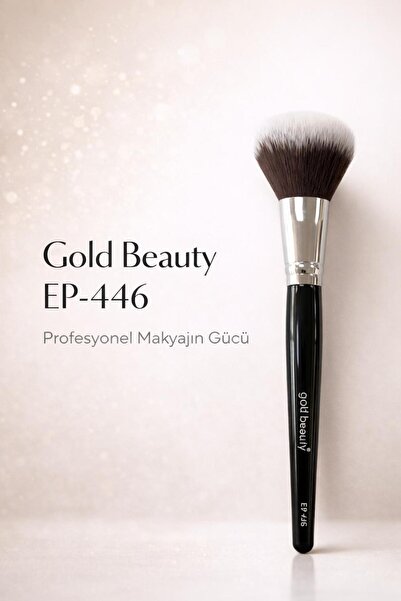 Gold Beauty Profesyonel Yüz Makyaj Fırçası | Pudra, Allık ve Kontür Fırçası