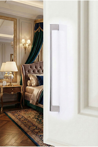 BERFİNO مجموعة من 5 مقابض خزانة من الكروم مقاس 192 مم - مقابض معدنية لخزانة ا...