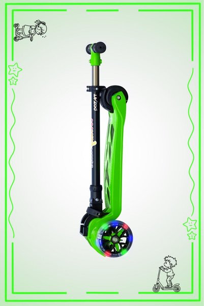 POZART P Winky 3-Wheeled Scooter with Led Lights, Foldable, 90kg Carrying Capacity, Can Be Used by Ages 3+ and Above