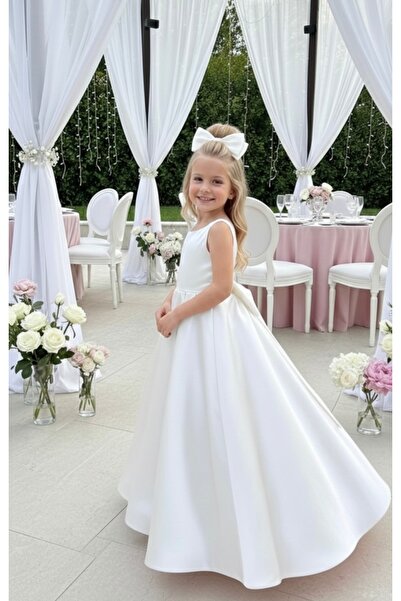 Tinypeople Girls' Long Satin Evening Dress Party Dress Formal Graduation Even...