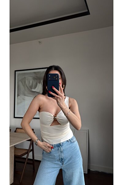 sinemkivanc co GOLD TOKALI TEK OMUZ BLUZ