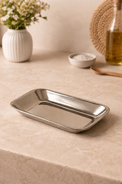 DİVAYS 14 cm Stainless Steel Kayak Appetizer and Presentation Plate – Stylish...