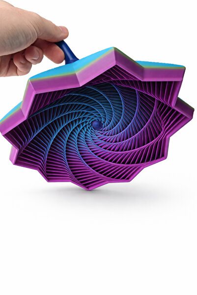 Middles&Niddles Collection 3D Baskı Spiral Optik İllüzyon Dekor – Modern Masa...