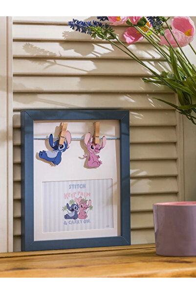 LC Waikiki Lcw Home Mixed Wooden Frame with Lilo and Stitch Figures