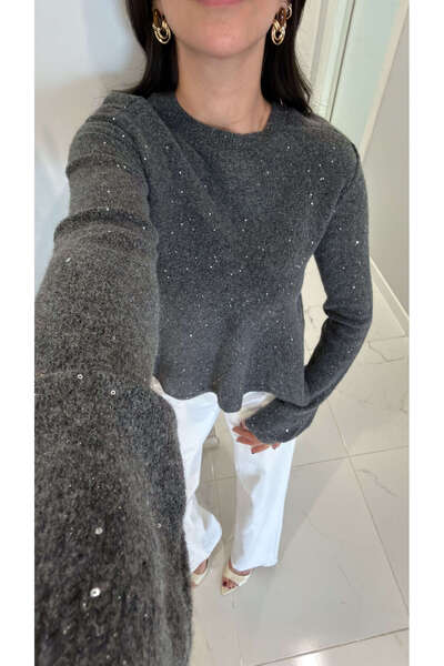 BİRCANÇİL Dlvin Gwensa Smoked Sequined Glittery Knitwear