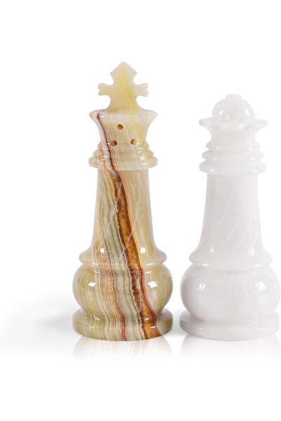 Radicaln Marble Green & White Salt and Pepper Shaker Set, Luxury Kitchen Seas...