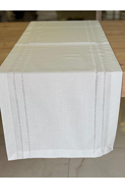 Ceki Home Table Runner, Tablecloth Runner Openwork Linen Single Runner 45 X 145