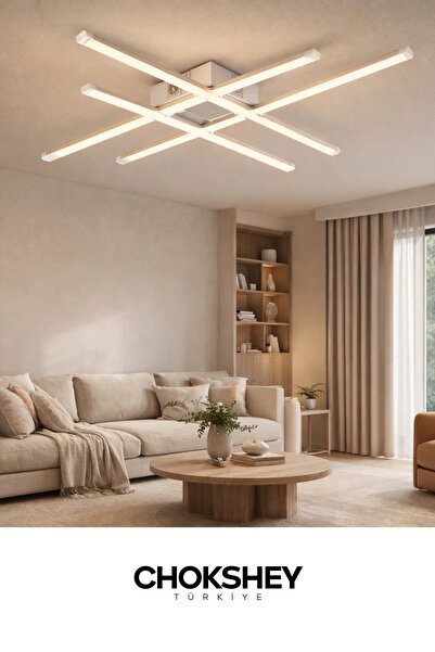 Onba Çapraz Işığın Gücü Tavanda Modern Bir İmza - Gümüş