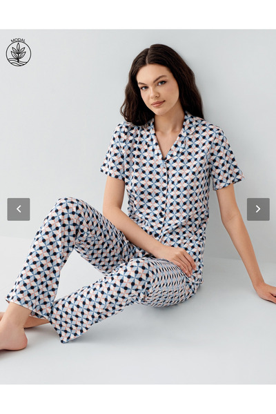 Arnetta Women'S, Modal, Shirt Collar, (with Socks as a Gift), Pajama Set