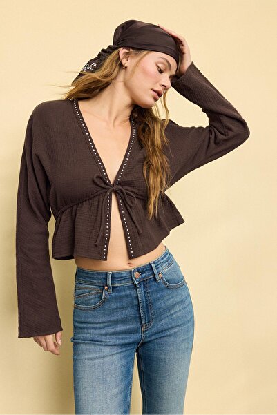 Stradivarius Çıtçıtlı açık gömlek