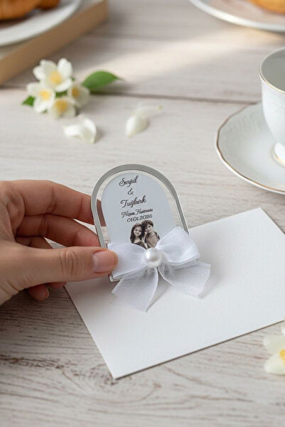 Hediyelen Söz - Nişan - Nikah Hediyesi Gümüş Fotoğraflı Çerçeveli Şeffaf Penc...