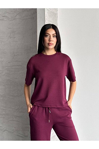 LAMİFUSTORE Women's Modal Fabric Relaxed Cut Tracksuit Set