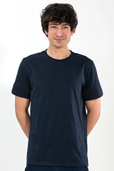 ETİFA Zero Neck T-Shirt Navy Blue