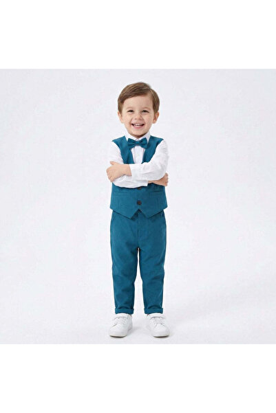 Kidohug Costum elegant baieti, Kidohug, 4 piese: Camasa alba, Pantaloni lungi...