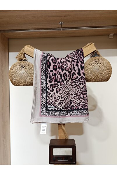 Hira İpek Scarf Leopar Desenli Bambu Kraş Şal