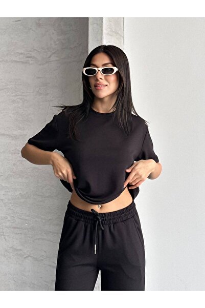 LAMİFUSTORE Women's Modal Fabric Relaxed Cut Tracksuit Set