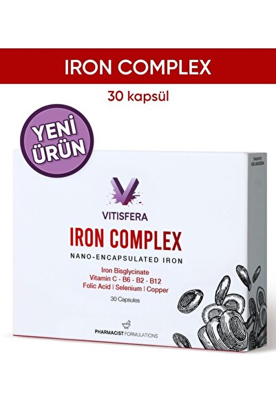 Vitisfera Iron Complex 30 Kapsül-Demir (Bisglisinat), Vitamin C,Folik asit,B2...
