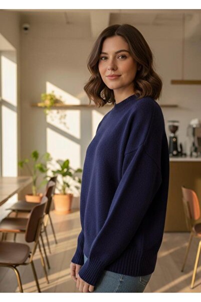 Sea Style Crew Neck Oversize Knitwear Sweater – Comfortable Fit, Casual Styli...