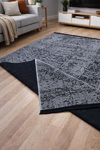 MYPOLOHOME %100 Pamuk Dekoratif Kilim gri krem yeşil bordo Kaymaz Taban Makin...
