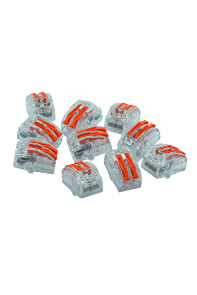 HitDukkan 10 Adet Basmalı Mandallı Vidasız Kablo Klemensi Şeffaf 2’li Hızlı B...