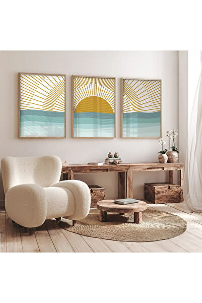 Dekorsiahome 3-dijelni set slika za dnevnu sobu, hodnik i kuhinju sa drvenim ...