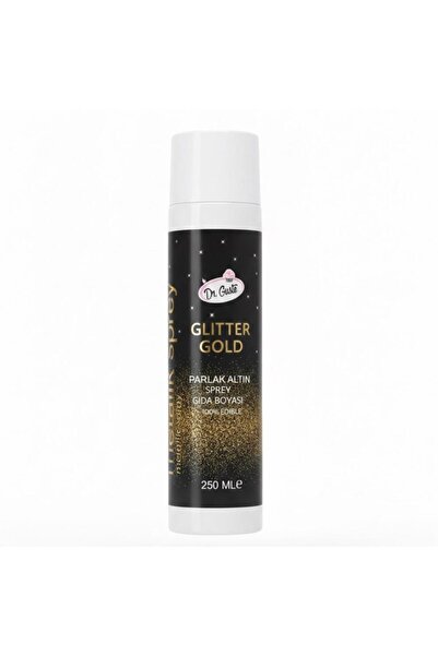 Dr. Gusto Glitter Sprey Altın Gold Boya 250 ml – Yenilebilir Simli Pasta Spreyi