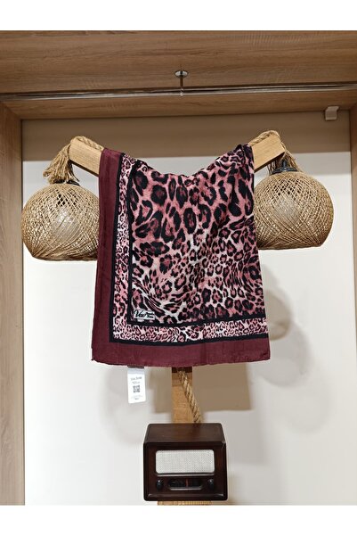 Hira İpek Scarf Leopar Desenli Bambu Kraş Şal