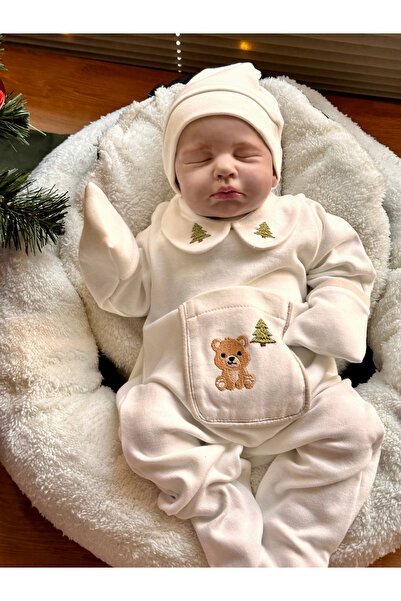 Mama Miel Baby Süs Cepli Ayıcıklı Yenidoğan Tulum Şapka Set - Orman Serisi 1